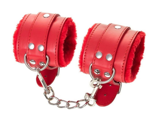 Красные наручники Anonymo из искусственной кожи