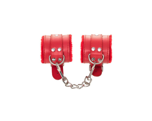 Красные наручники Anonymo из искусственной кожи