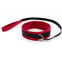 Красно-черный ошейник My rules с поводком