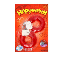 Красные плюшевые наручники с ключиками