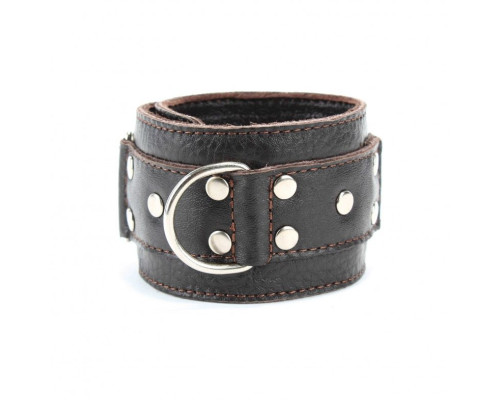 Коричневые кожаные наручники