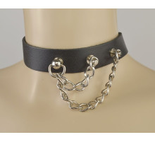 Черный чокер с двумя цепочками