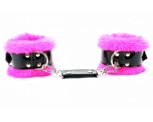 Оковы на ноги с розовым мехом BDSM Light