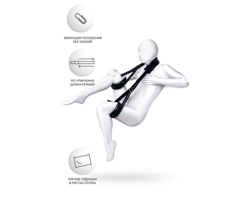 Черные кожаные стропы для фиксации Anonymo