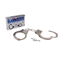 Серебристые металлические наручники с ключиками