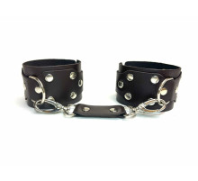 Коричневые кожаные наручники Sex Game