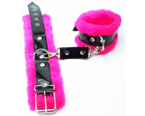 Розовые наручники с мехом BDSM Light