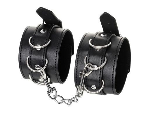 Черные оковы Anonymo из искусственной кожи