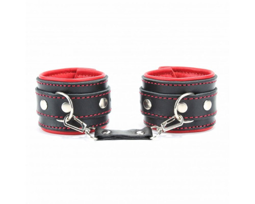 Оковы на руки с красным подкладом