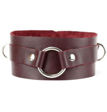 Бордовый широкий ошейник Ladys Arsenal с кольцом