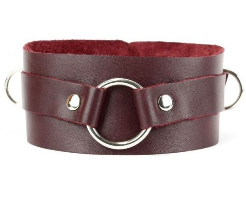 Бордовый широкий ошейник Ladys Arsenal с кольцом
