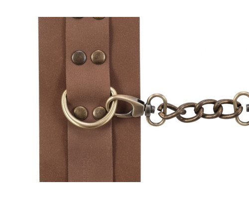 Коричневые кожаные наручники Maya