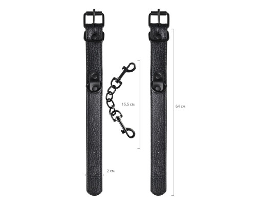 Узкие черные наручники на сцепке