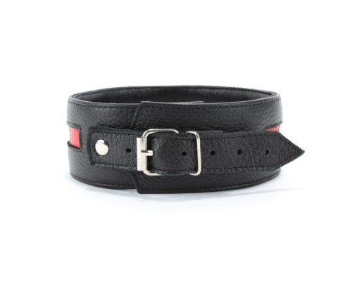 Черно-красный ошейник на пряжке