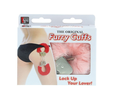 Металлические наручники с розовой меховой опушкой METAL HANDCUFF WITH PLUSH PINK