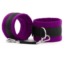 Фиолетово-черные наручники My rules на сцепке