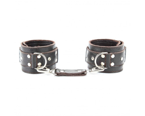 Коричневые кожаные наручники