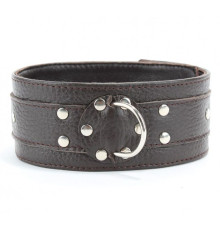 Широкий черный ошейник из мягкой кожи