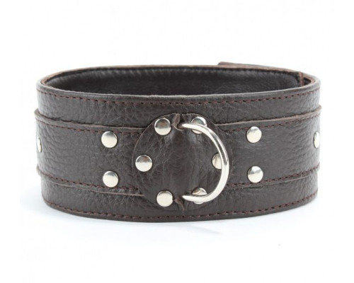 Широкий черный ошейник из мягкой кожи