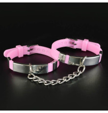 Оригинальные силиконовые наручники роового цвета