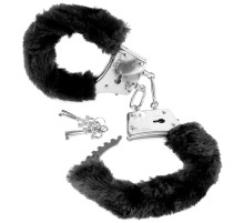 Меховые чёрные наручники Beginner s Furry Cuffs