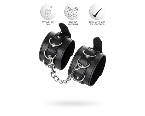 Черные оковы Anonymo из искусственной кожи