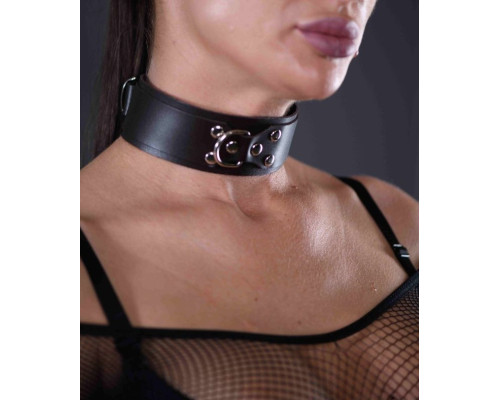 Коричневый кожаный ошейник Sex Game
