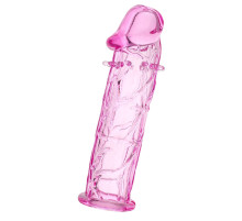 Розовая насадка фаллической формы - 12,5 см.