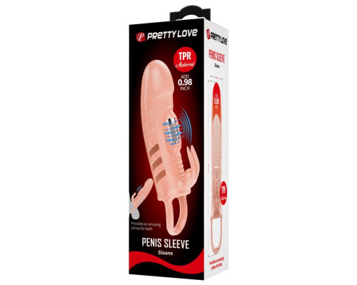 Телесная насадка на пенис с вибрацией Sloane - 18,7 см.