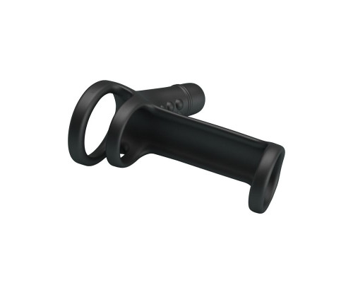 Черная вибронасадка на пенис Vibrating Penis Sling