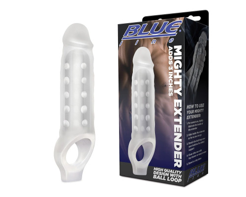 Прозрачная текстурированная насадка Mighty Extender - 13 см.