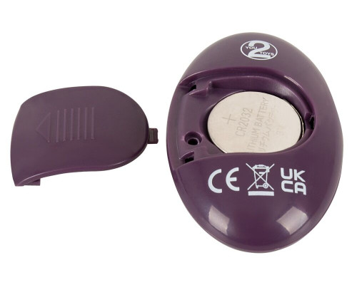 Фиолетовая насадка на член с клиторальным отростком и пультом ДУ RC Couple’s Vibrator 2