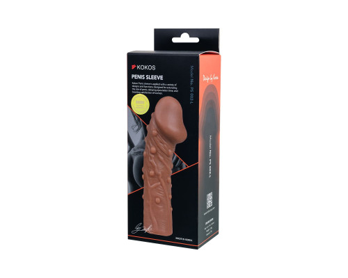 Реалистичная удлиняющая насадка с дополнительной стимуляцией - 16,5 см.