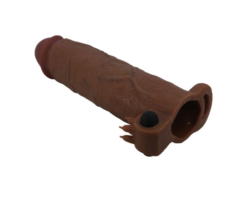 Коричневая насадка на пенис Xerxes - 22 см.