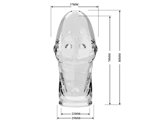 Прозрачная насадка на пенис Booker - 8 см.