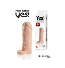 Телесная насадка-удлинитель со вставкой размера S - 15 см.