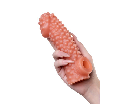 Насадка на фаллос с бугорками - 17,6 см.