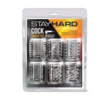 Набор из 6 прозрачных насадок на пенис с различным рельефом