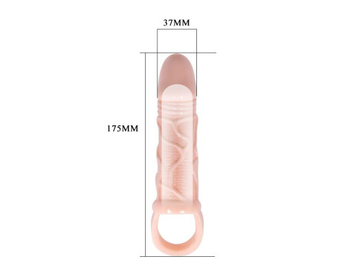 Телесная насадка на пенис с подхватом MEN EXTENTSION - 17 см.