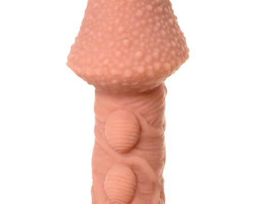 Насадка на фаллос с пузыриками, венками и ребристостью Extreme Sleeve 009 S-size - 12,7 см.