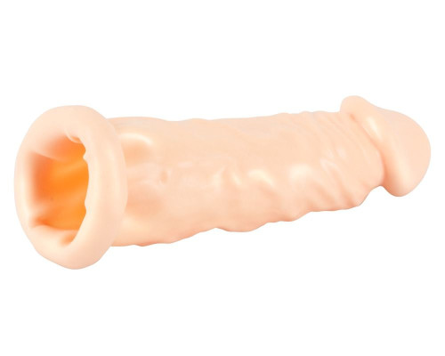 Телесная насадка-удлинитель Silicone Extension - 19 см.
