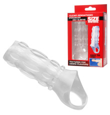 Насадка на пенис с кольцом для мошонки Clear Sensations Enhancer Sex Sleeve - 11,5 см.