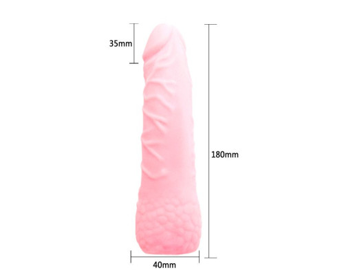 Удлиняющая насадка на пенис с расширением в основании - 18 см.