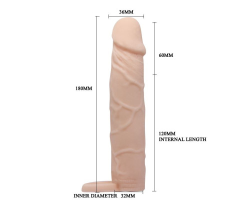 Телесная удлиняющая насадка с подхватом - 18 см.