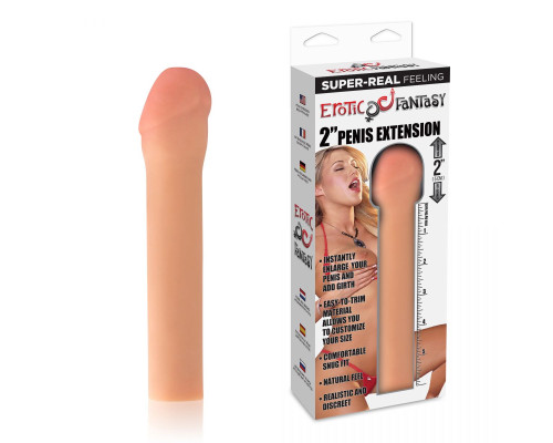 Реалистичная насадка для увеличения члена - 20 см.