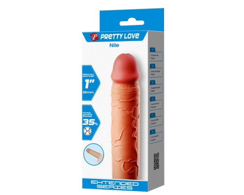 Телесная насадка-удлинитель на пенис Nile - 16,5 см.