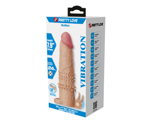 Телесная насадка на пенис Quillon - 20 см.