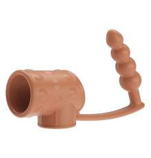 Телесная насадка на пенис и мошонку с анальным стимулятором Rilley