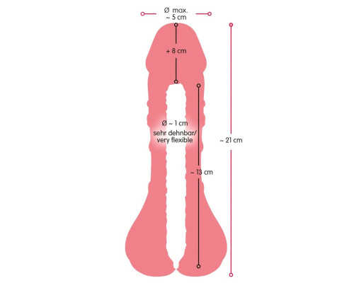 Телесная насадка-мастурбатор 2-in-1 Extension Masturbator - 21 см.