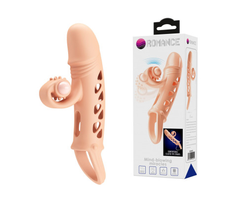 Телесная вибронасадка на пенис Mind-blowing Miracles